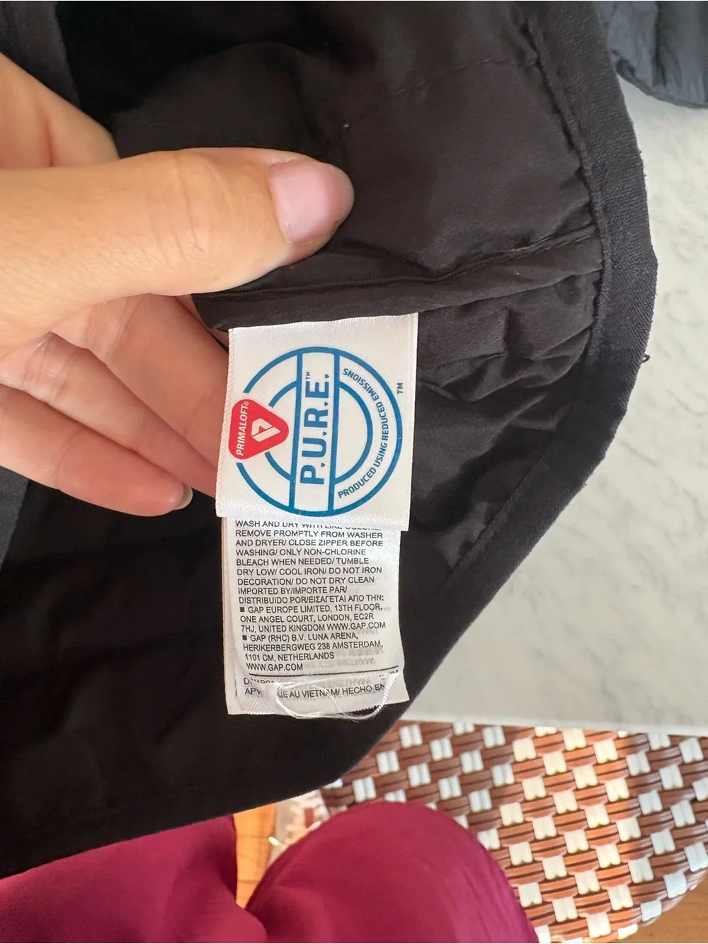 GAP Black Hooded Puffer Jacket Size XS 4/5